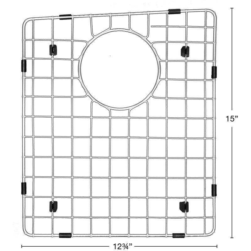 Karran 12-3/4 In. X 15 In. Stainless Steel Bottom Grid Fits Qt-710 / Qu-710