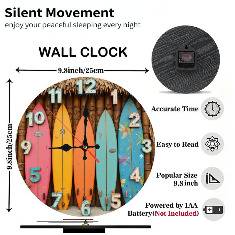 Horloge murale surf
