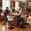 Tabourets de bar à hauteur réglable avec siège pivotant en tissu et dossier pour îlot de cuisine, bar et pub-1098728971-1098707432