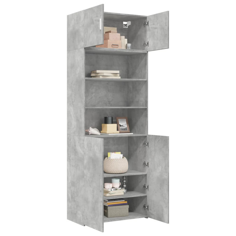 Avalin 225 cm H x 80 cm W Standard Bookcase, Concrete Grey