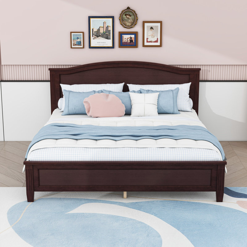 Platform Bed Frame with Headboard and Slat Support, Espresso