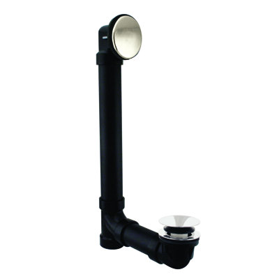 12" & 4" Sch. 40 ABS Tip-Toe Bathtub Leg Drain with No-Hole Overflow