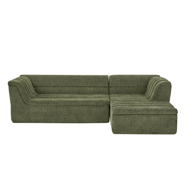 Canapé modulaire en L de 106 pouces, Vert