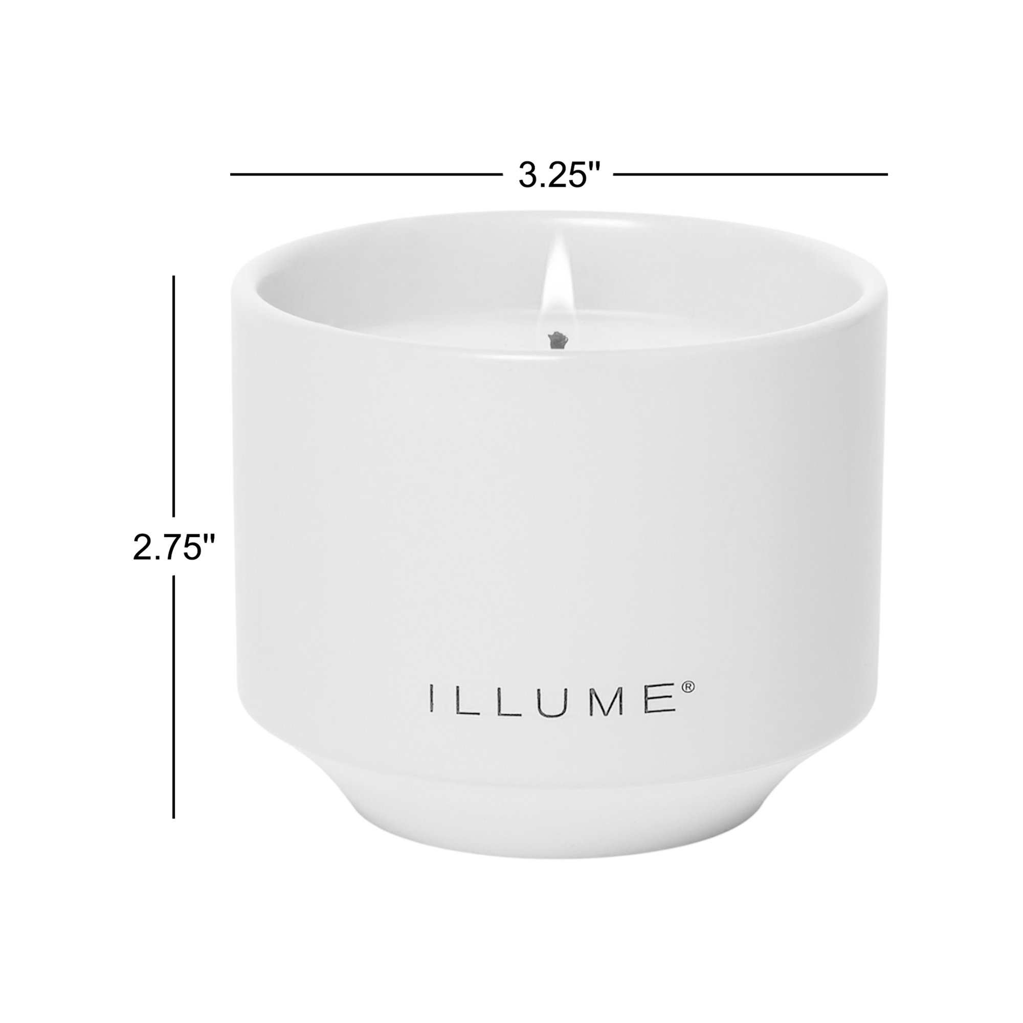 ILLUME Beautifully Done Baltic Glass Candle, Paloma Petal, Matte Ceramic