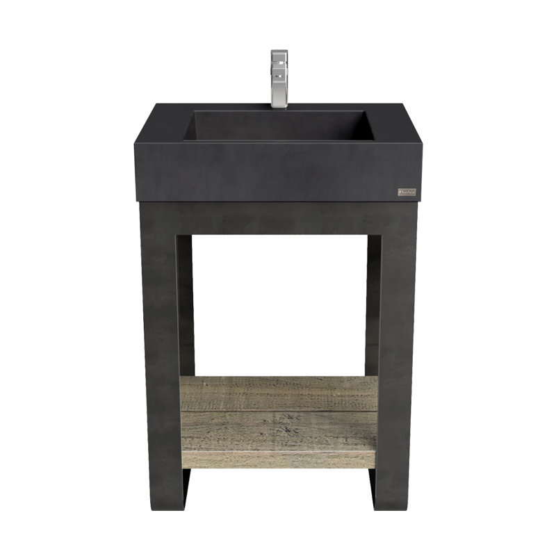 Outland 24'' W Single Vanity, 8" Widespread, Carbon, Brushed Nickel