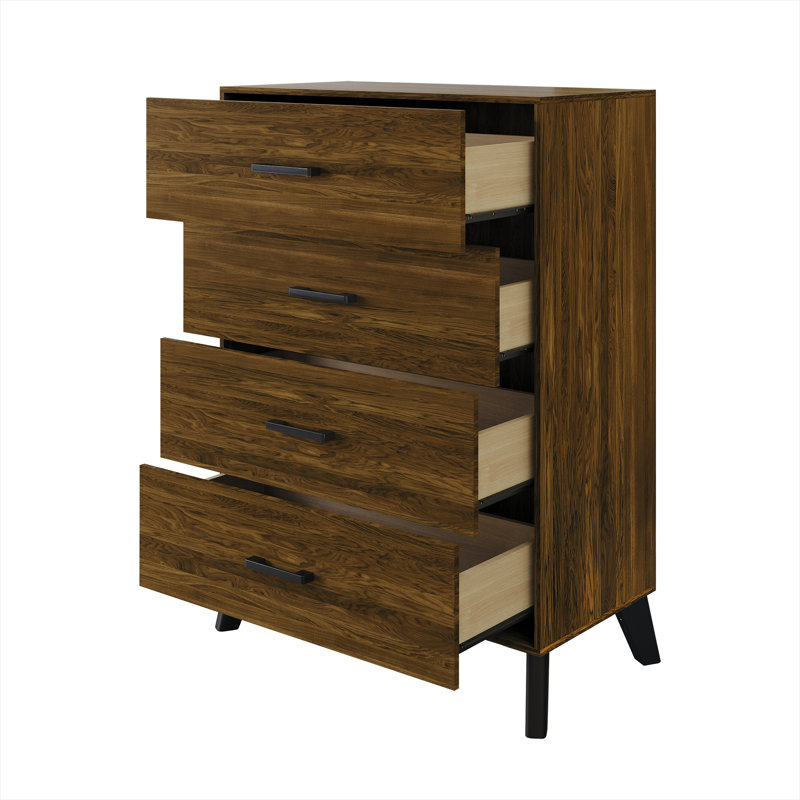 Commode 4 tiroirs Kalonice, Brun