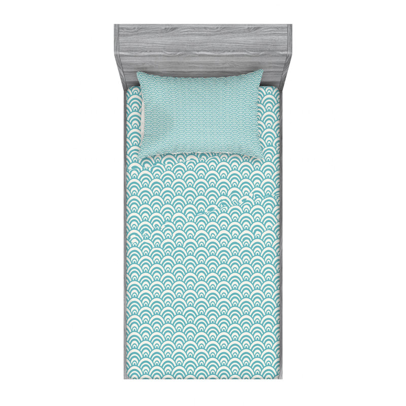 Ensemble de draps Bubbles in High Seas, Ensemble de draps pour lit simple TG avec drap-hou