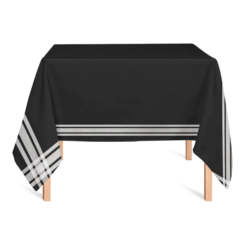 Mccallister Striped Square Tablecloth, Black