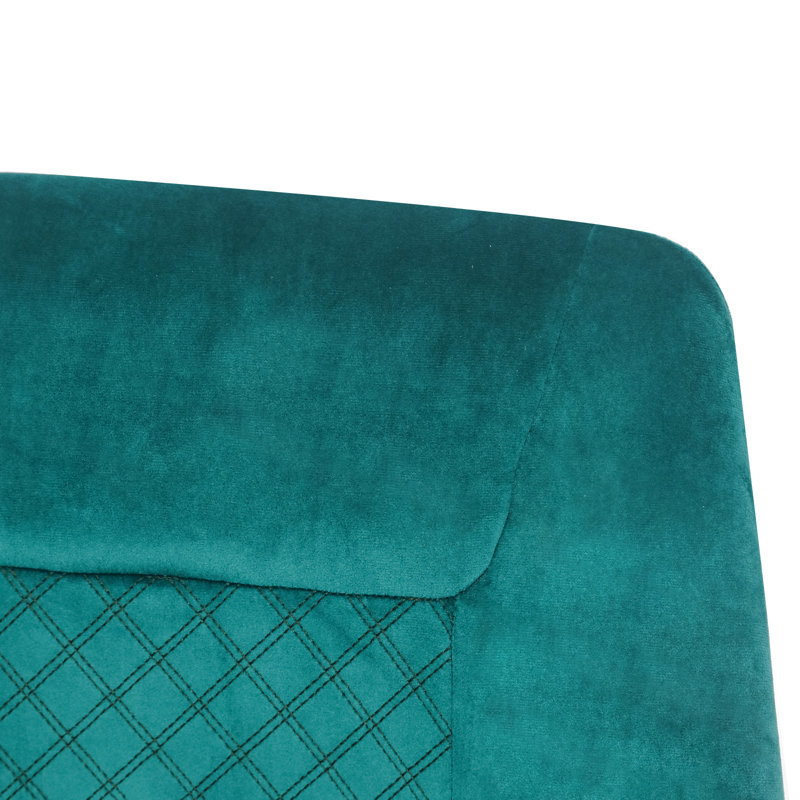 Fauteuil rembourré en velours, Bleu / vert