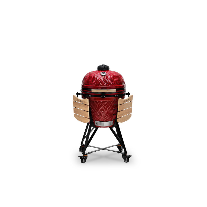 Kamado Bono 26.4cm W Wood Pellet Grill, Red