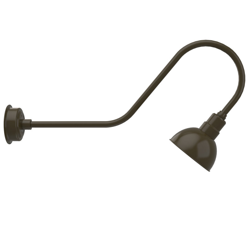 Luminaire de grange d’extérieur à del Dipkarpaz, H 12 po x l 8 po x P 36 po, Bronze acajou