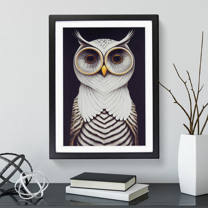 A Superb Owl - Single Picture Frame Print, Black, 64cm H x 46cm W