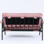 53 po, beige, rose, noir, mélange, conception à boutons, structure en métal, coussin rembourré en éponge 2 places de style moderne, loisirs à la maison