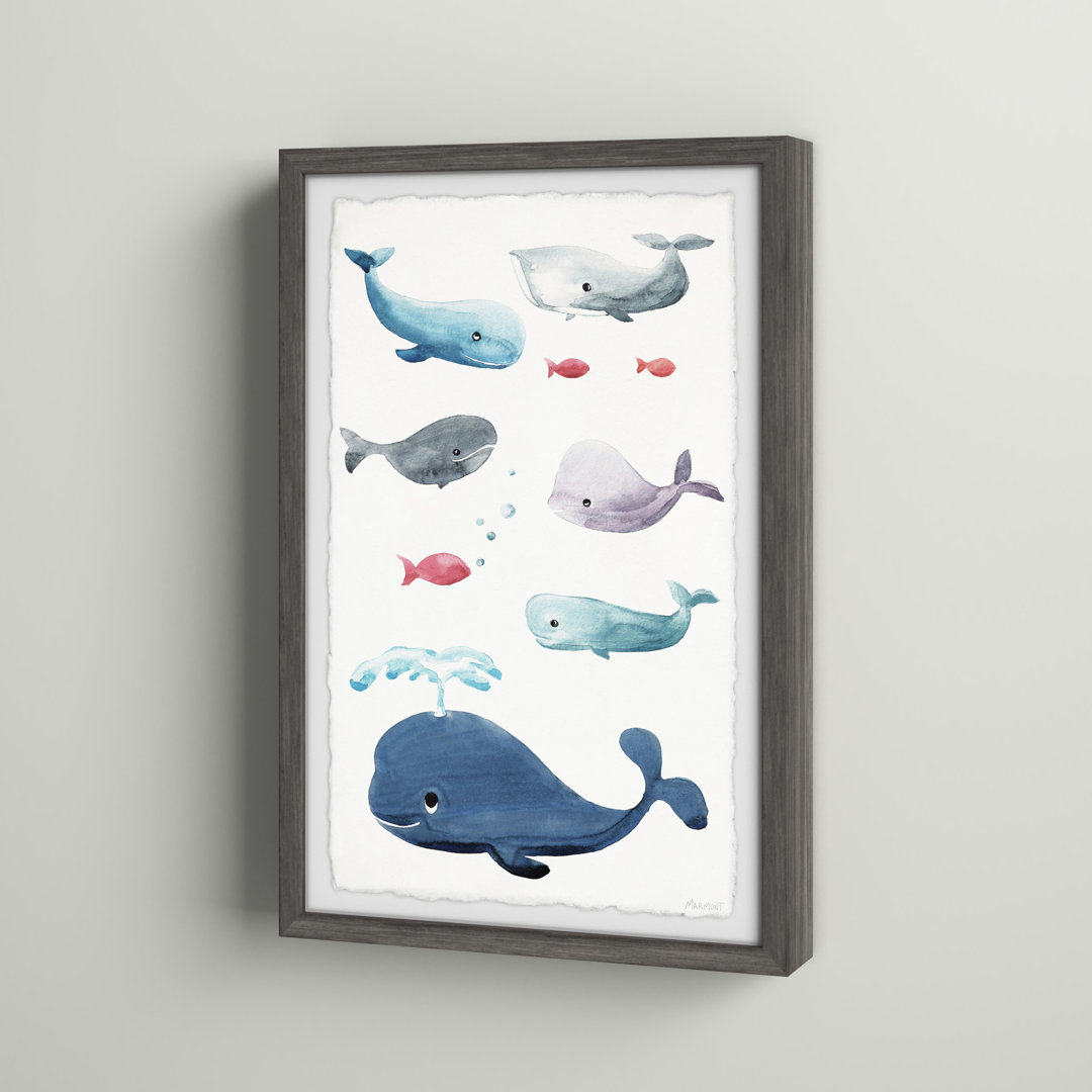 Naya Whale Family Framed Print Sand & Stable™ Baby & Kids 