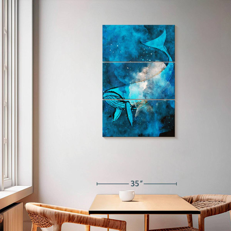Brampt Whale In Blue, 57" H x 36" W