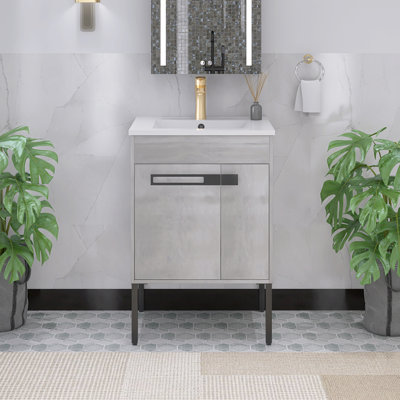 Amator 24'' Single Bathroom Vanity with Ceramic Top