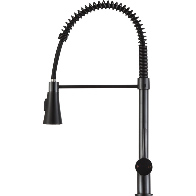 ANZZI Carriage Series Modern Pull Down Single-Handle And Single Hole Kitchen Sink Faucet In Oil Rubbed Bronze