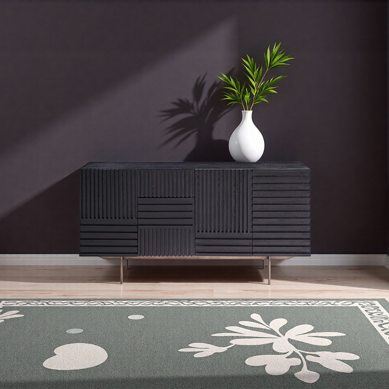 Buffet simple de style nordique moderne, H 31,5 po x l 55,10 po x P 17,7 po