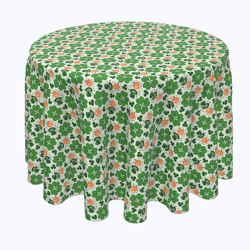 Mermec Red Beard Leprechaun and Pipe Tablecloth, 102" L x 102" W