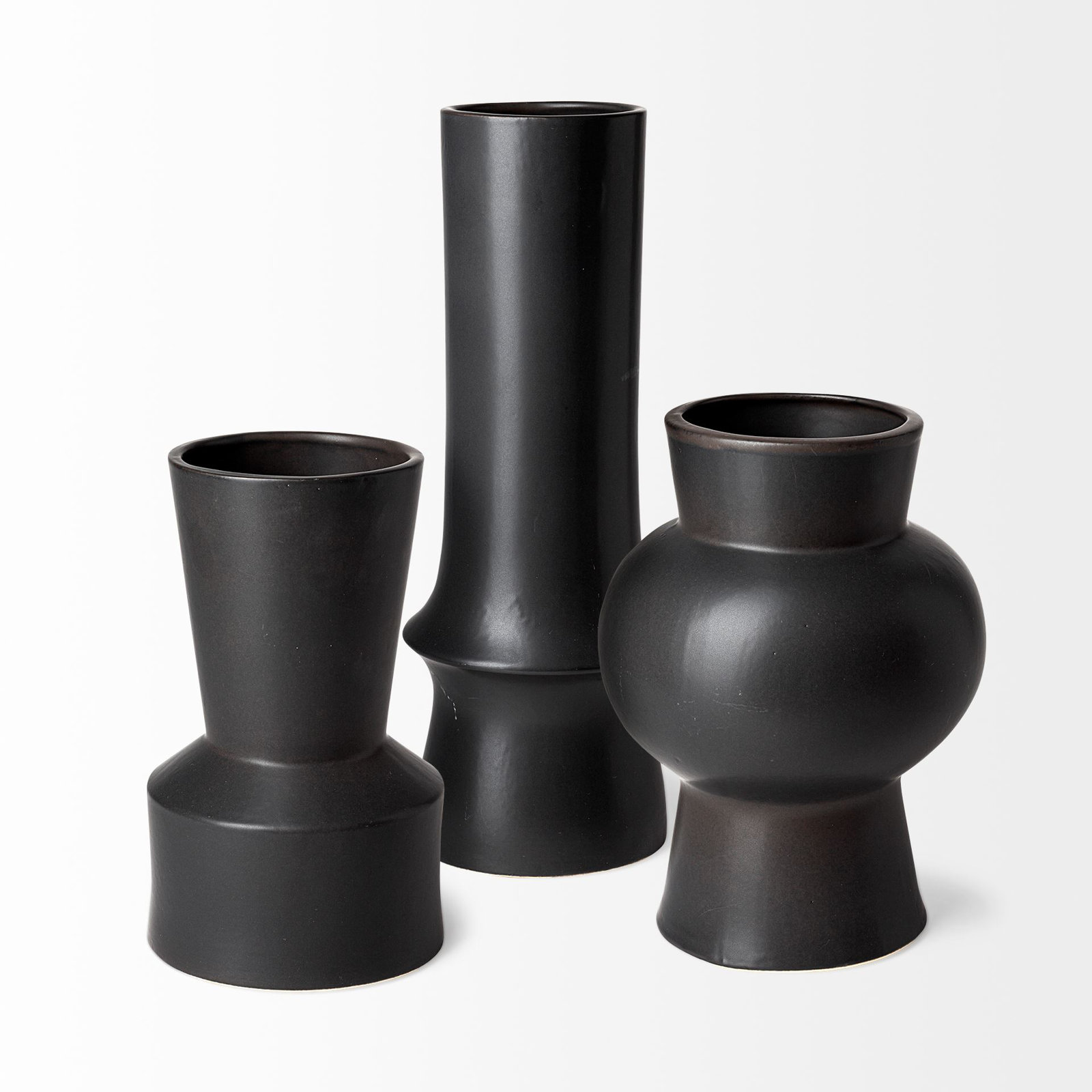 Novak Ceramic / Porcelain Table Vase, Matte Black