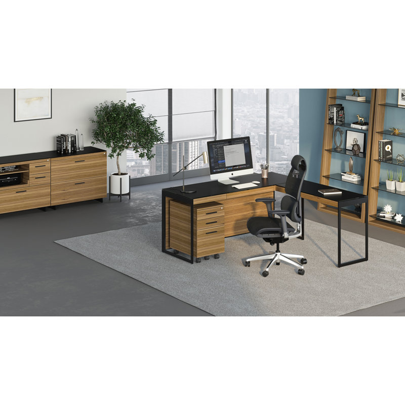 Sequel 20 3 - Drawer File Cabinet, Natural Walnut
