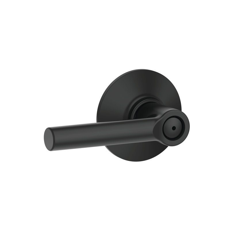 Broadway Privacy Door Lever with Rosette, Matte Black