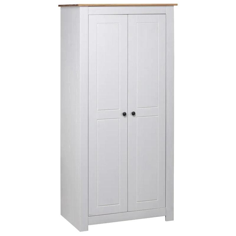 Byron 2 Door Solid Wood Wardrobe, White
