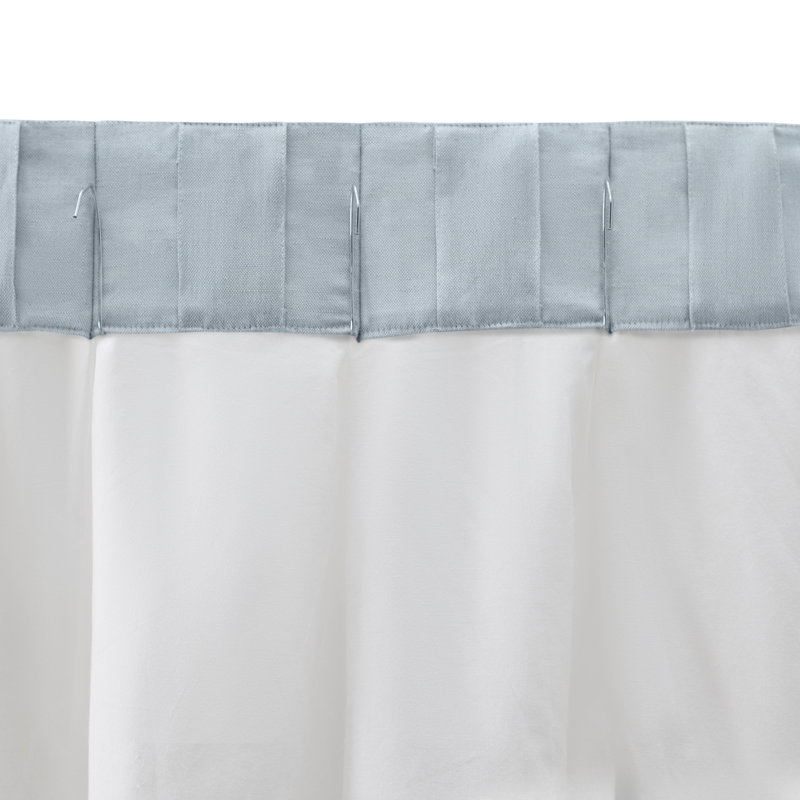 Romaro Premium Linen Cotton Blend Premium Yarn Dyed Pinch Pleat Pair w/ Backtabs, 28" W x 63" L, Blue