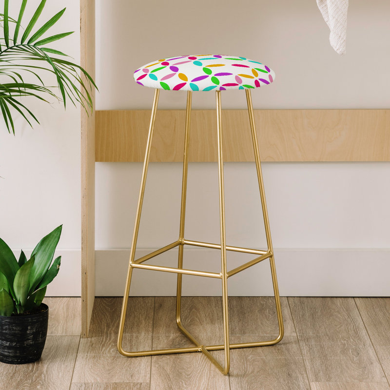 Upholstered Faux Leather Counter Stool