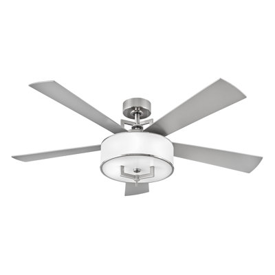 56" Hampton 5 - Blade LED Standard Ceiling Fan with Wall Control and Light Kit Included