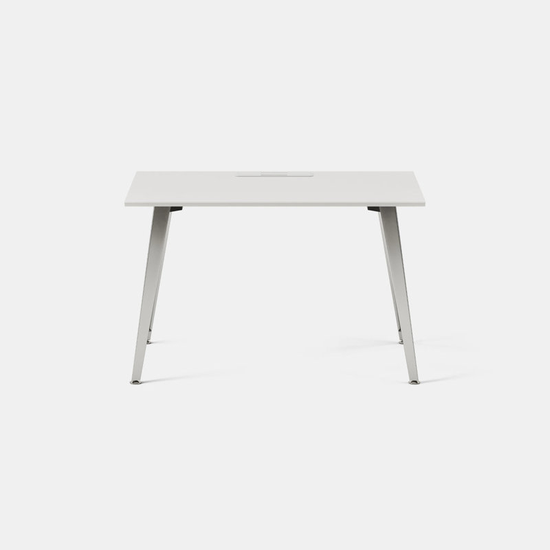 Office Desk, 30" H x 48" W x 24" D, Mirror, White