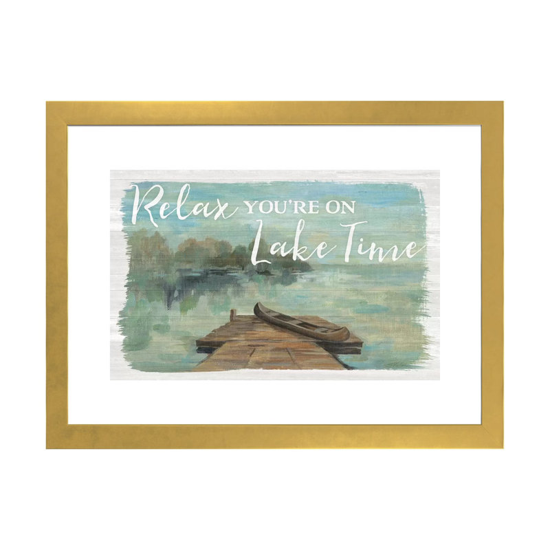 «Lakeside Retreat II» par Silvia Vassileva - reproduction d'art, Gold Paper, Blanc, H 16 po x l 24 po x P 1 po
