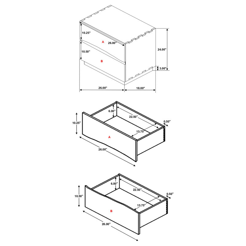 Ensemble de chambre avec rangement 4 pièces Smokey