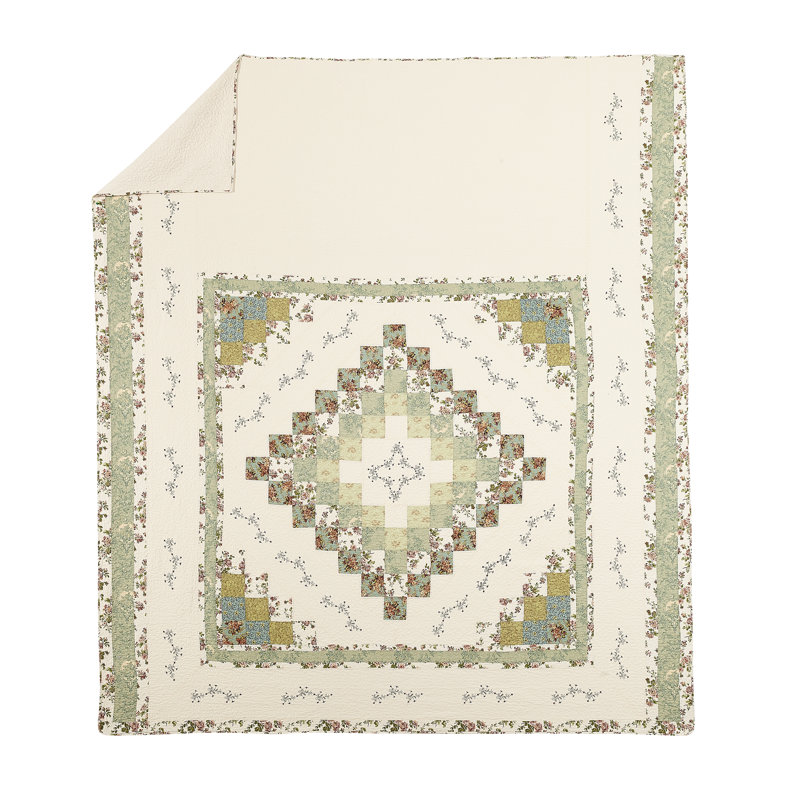 Olivia Embroidered Patchwork Single Bedspread/Coverlet, King Bedspread
