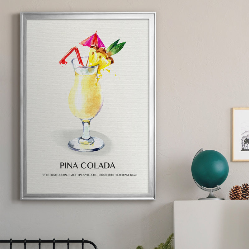 «Pina Colada», reproduction encadrée de qualité supérieure, prête à être accrochée, H 26,5 po x l 36,5 po x P 1,5 po, Argent