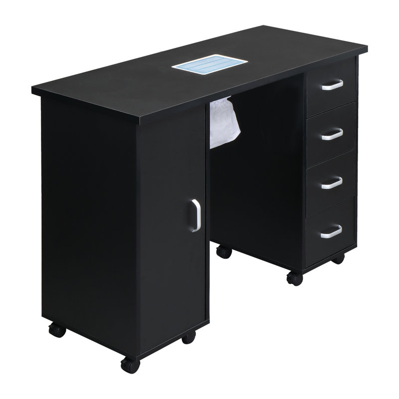 Table de bricolage 43 po x 17,7 po avec roulettes, Noir