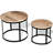 Coffee Table Set 2 Piece Round End Table Side Table Solid Wood Mango-355168611