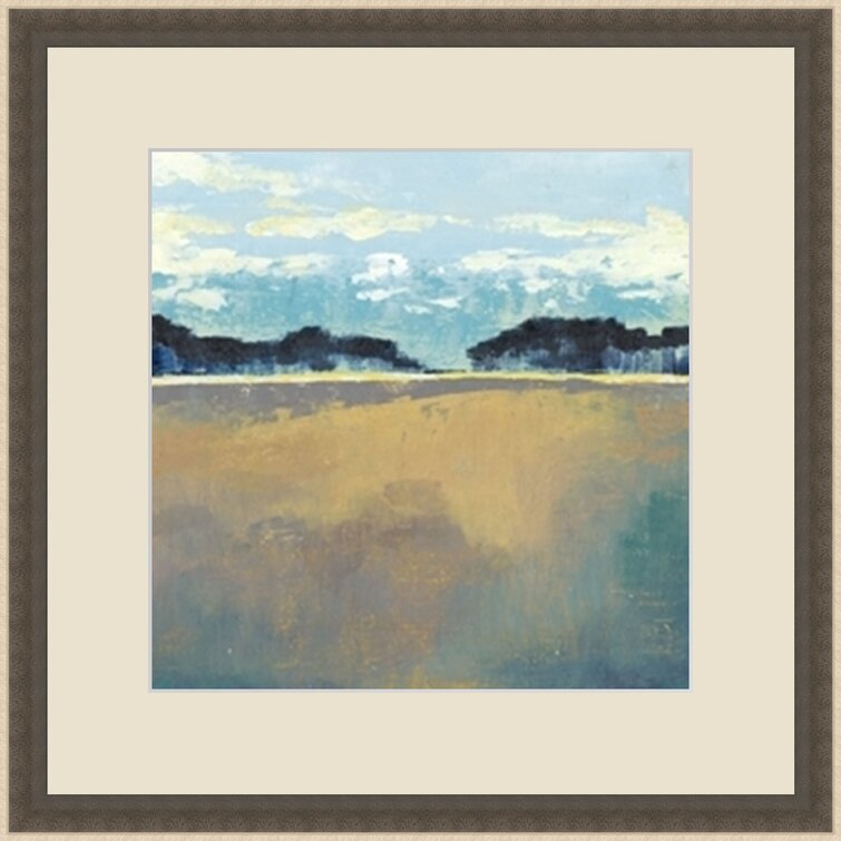 Highland Dunes 'aureate Seascape Ii' Framed Acrylic Painting Print 