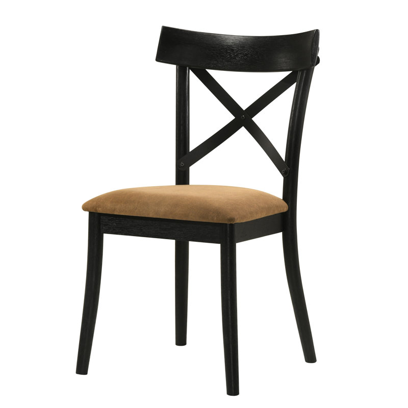 Chaises d'appoint contemporaines de 2, brun noir, entièrement rembourrées, revêtement beige chic, 2 chaises de style moderne, brun et noir, sièges confortables, décoration de salle à manger