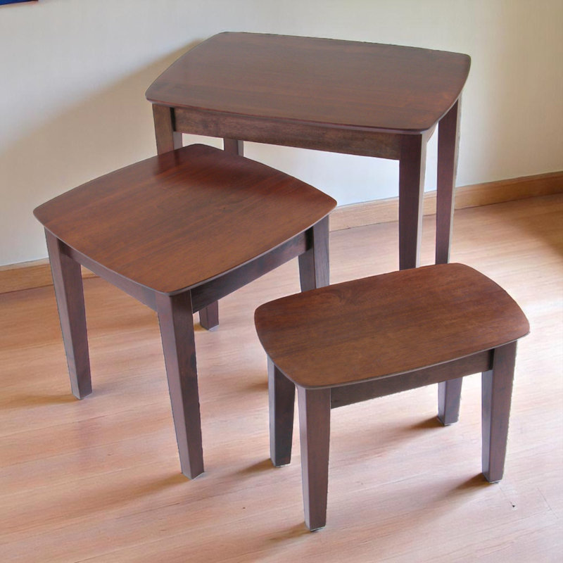 Ingrid Walnut 3-Piece Nesting Table Set