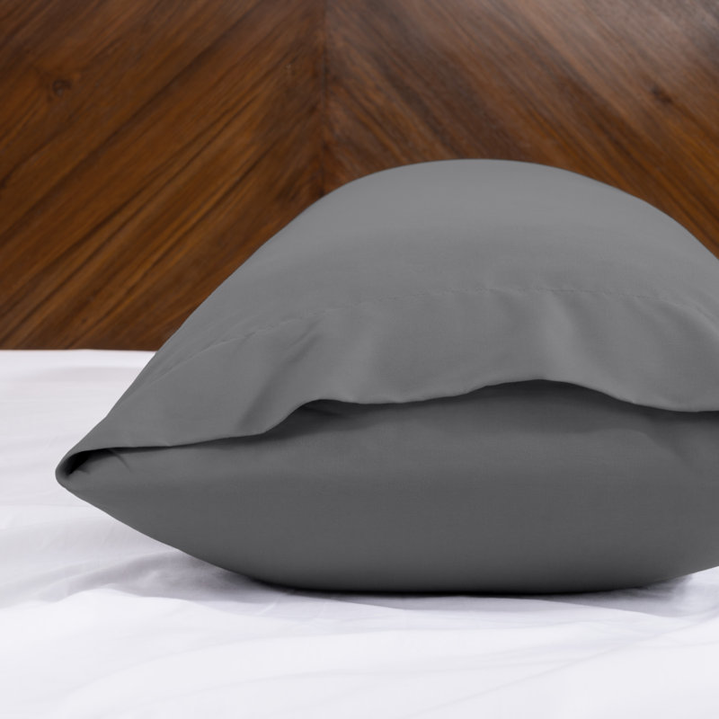 Fermeture de l'enveloppe du coussin en microfibre, gris