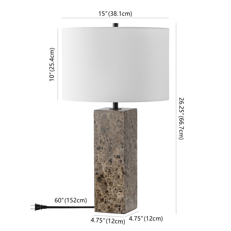 Aubray Table Lamp, Travertine