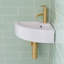 DeerValley White Ceramic Corner Wall Mount Bathroom Sink with Overflow 460 x 330 x130mm