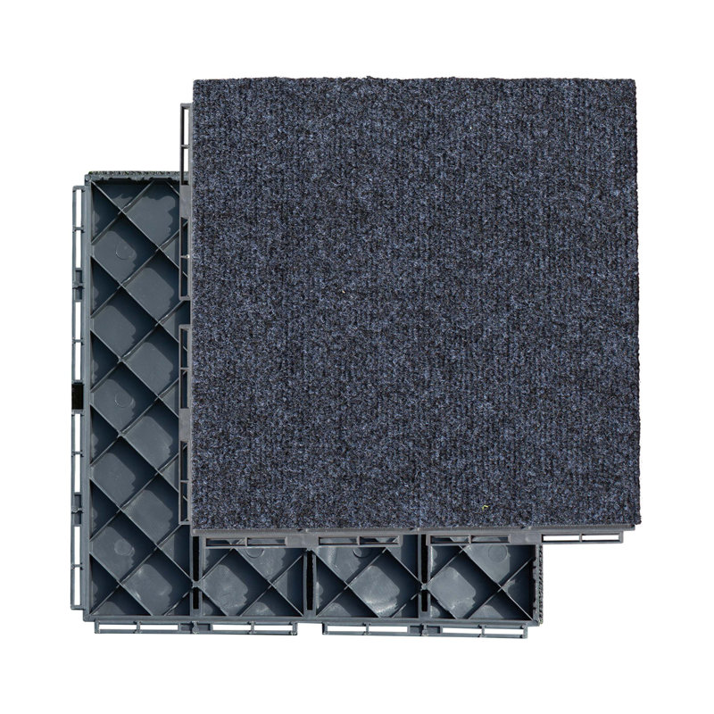 Carreaux de terrasse en plastique mat de haute qualité avec surface semblable à un tapis, durables et faciles à entretenir pour des espaces intérieurs et extérieurs polyvalents
