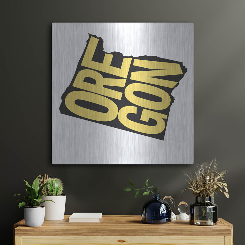 «Oregon 2» par Art Licensing Studio, art mural en métal Luxe, 24 po x 24 po, H 24 po x l 24 po