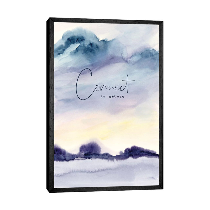 Connect by Stephanie Ryan - Print on Canvas, 66.04cm H x 45.72cm W x 3.81cm D, Black Floater Framed