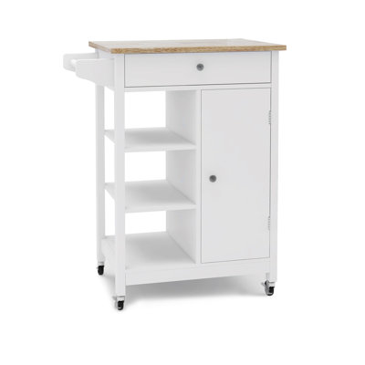Caprece 22.4'' Wide Rolling Kitchen Island, Kitchen Cart with Towel Rack,island,coffee cart
