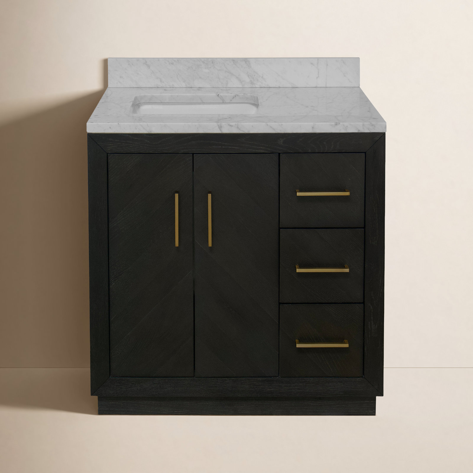 Sadelle 36'' Single Bathroom Vanity, Dark Oak