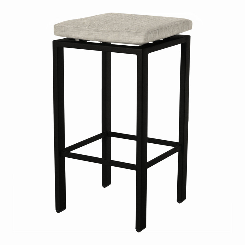 Aris Outdoor Bar Stool, Carbon Black, Sahara Cafe, 31.25"