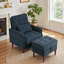 Upholstered Armchair with Footstool-1354990036